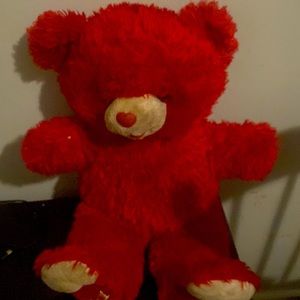Red fluffy stuffed animal
